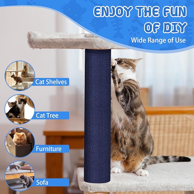Climbing Cat Scratcher Mat Trimmable Cat Scratching Post Carpet 118’’x15.8’’ - Image 6