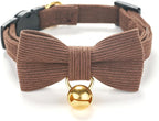 Soft Corduroy Cat Collar, Plaid Pattern, - Image 3