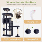 Globlazer Extra Large Platform Cat Tree, 65in Sturdy Cat Scratching Tree - Image 6