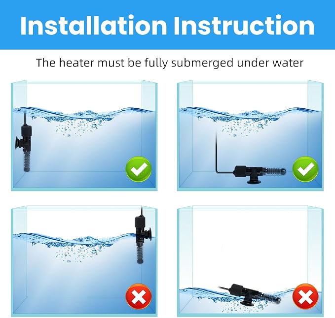 AQUANEAT Aquarium Heater, 50W Small Betta Fish Tank Heater, Mini Preset Water - Image 5