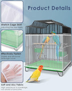 Bissap Bird Cage Seed Catcher, Universal Birdcage Net Nylon Adjustable Elastic - Image 3