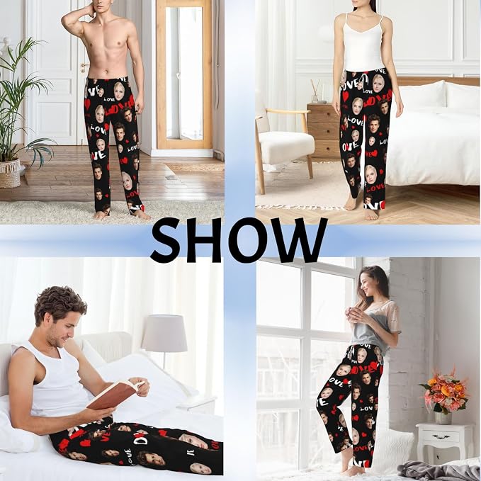 Custom Pajama Pants with Face customized PJ Pants Christmas Valentine gifts - Image 2