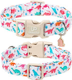 Summer Dog Collar, Adorable Dinosaur Cotton Dog Collar - Image 2