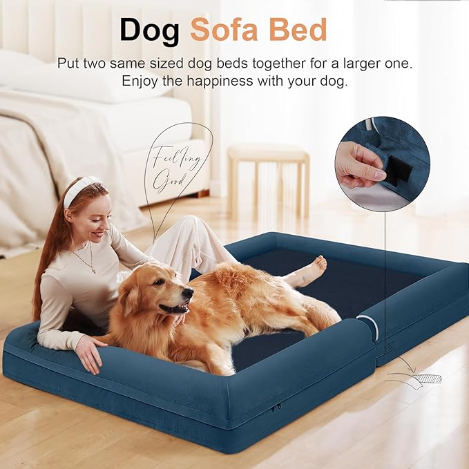 Large Dog Bed Orthopedic Washable: Jumbo Dog Bed Bolster Extra Large Dogs Egg - Image 3