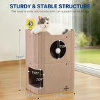 Cat House for Indoor Cats, 2-Storey Cat Bed Cave, Felt Cat Hideaway Condo - Image 3