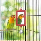 4 PCS Bird Mirror with Bell Parrot Hanging Interactive Playing Toy - Image 3