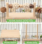 Litewoo Bird Perch Wooden Platform Bird Swing Chew Toys Play Gyms Exercise - Image 3