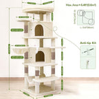 Globlazer Corner Cat Tree for Large Cats, 66inch Tall Curved Series Large Cat - Image 7