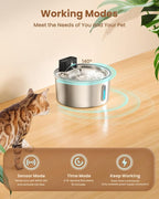 Wireless Cat Water Fountain Stainless Steel - Image 3