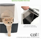 Catit Airsift Jumbo Hooded Litter Pan, Warm Gray/White - Image 2