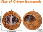 BNOSDM Rattan Parrot Nesting House Bird Nest Parakeet Hanging Swing Soft - Image 2