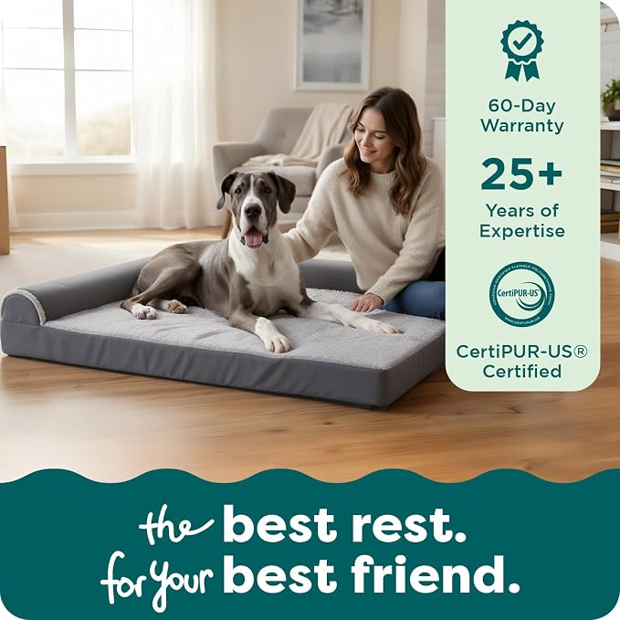 FurHaven Orthopedic Dog Bed for Large Dogs, L-Shaped Chaise Mattress, Egg Crate - Image 9