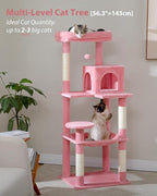 Cat Tree for Large Cats with Metal Plush Big Hammock, 56.3" Cat Tower for - Image 2