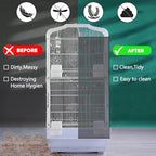 Bird Cage Seed Catcher, Bird Cage Net Cover Adjustable Bird Cage Netting Seed - Image 5