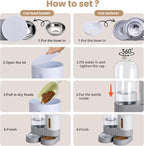 2 Pack Automatic Cat Feeder Stainless Steel Water Dispenser Gravity Food Feeder - Image 4