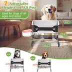 1.5 Gallon Elevated Large Dog Water Bowl, 2 Height Adjustable Stainless Steel - Image 2