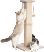 Large Cat Scratching Post with Heavy Duty Base 33" Sturdy Square Sisal Scracher by Pawfessor