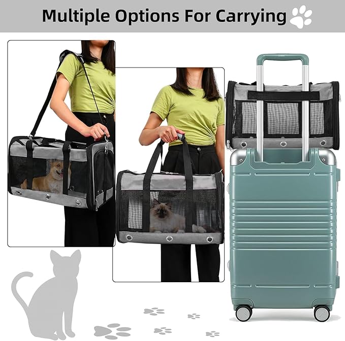 Soft Sided Cat/Dog Carrier, Collapsible Pets Travel Carriers - Image 3