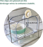 Bird Cage Feeder with Ceramic Bowl, 2 in 1 No Mess Bird Feeder and Transparent - Image 4