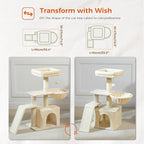 PETEPELA Small Cat Tree for Indoor Cats, Cozy Hammock and Removable Top Bed - Image 2