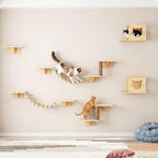 12-Pc Cat Wall Shelves, Cat Wall Furniture Set by Unknown