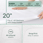OhGeni 100% Waterproof Mattress Protector, Queen Size Mattress Soft Pad - Image 5