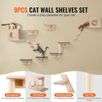 VEVOR Wall Mounted Cat Shelves, Cat Wall Shelves and Perches - Image 2