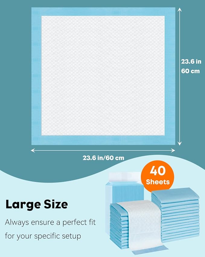 Pawfly 40 Sheets Disposable Bird Cage Liners, 23.6" x 23.6", Super Absorbent - Image 4