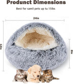 Cat Bed for Indoor Cats, Calming Cozy Cave - Image 2
