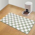 Checkered Dog Food Mat, Absorbent Leak-Proof Pet Feeding Mat, Quick Dry Cat by CooRug