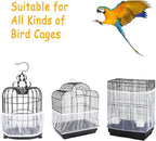 Bird Cage Cover, Breathable Nylon Mesh Seed Catcher Guard, Adjustable Elastic - Image 5