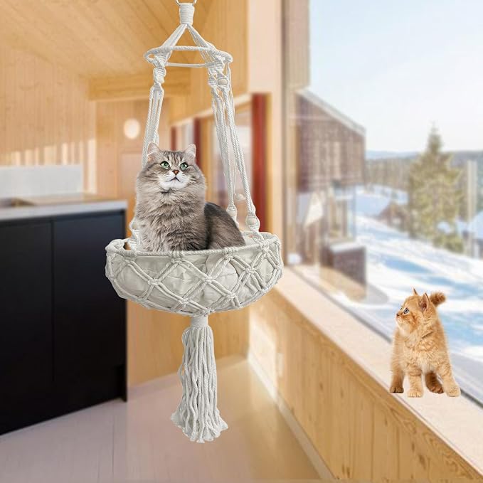 kathson Macrame Cat Hammock - Image 2