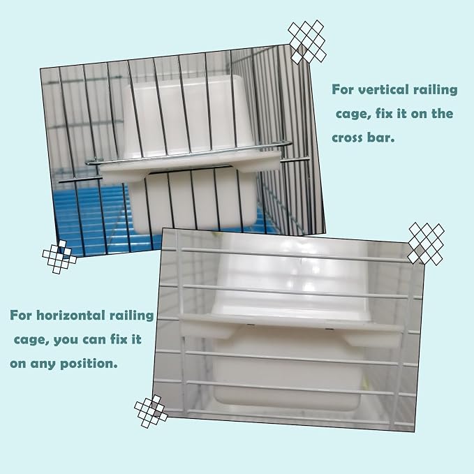 IBWell 2 Pack Bird Water Bowl Clear Bird Food Container Bird Cage Feeder No - Image 4