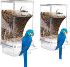 No Mess Bird Feeder for Cage, Automatic No-Spill Transparent Parrot Feeder - Image 7