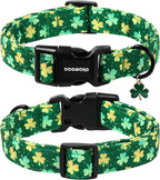 DOGWONG St Patrick's Day Dog Collar-Cute Green Clovers Dog Collars, Adjustable - Image 2