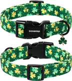 DOGWONG St Patrick's Day Dog Collar-Cute Green Clovers Dog Collars, Adjustable - Image 2
