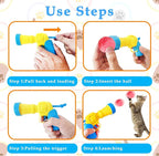2 Cat Toy Launchers & 100 Cat Pom Pom Balls, Cat Toys Balls Launcher, Launch - Image 4