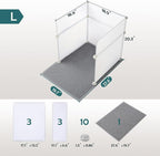 MEEXPAWS Cat Litter Box Enclosure Splash Guard Large L19×W19×H20 inch, Light - Image 3