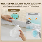 OhGeni 100% Waterproof Mattress Protector, Queen-Beige Size Mattress Pad - Image 3
