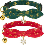 Bunny Ear Christmas Bowtie Cat Collar by YUDOTE