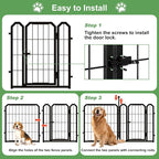 Dog Playpen for Indoor & Outdoor, 24 inch 8 Panels Metal Puppy Playpen for - Image 5