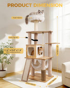 61" Modern Cat Tree Tower for Indoor Cats, Luxury Climbing Tower - Image 4
