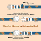 2 Pack Cotton Breakaway Cat Collar Blue and Black Rose Pendant Cute Kitten Cat - Image 5