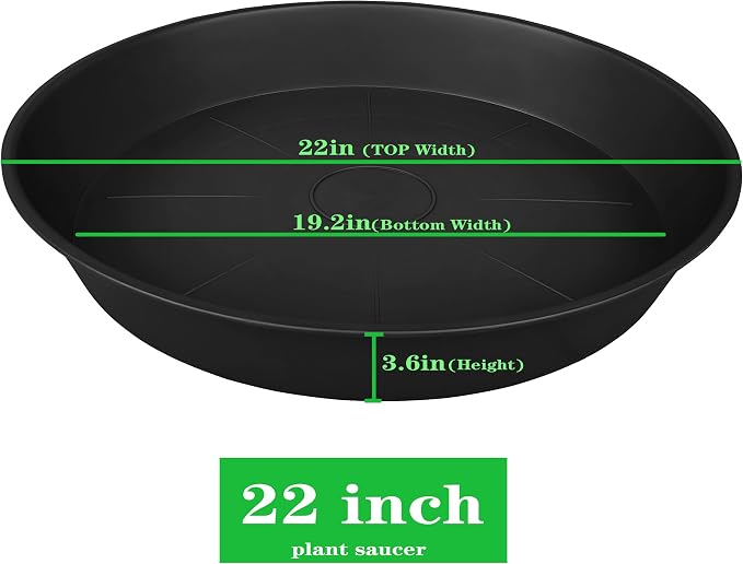 3 Pack of 20 22 inch Plant Saucer, 3.6" Depth Tray, Bath Baths Bowl - Image 2