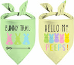 Easter Dog Bandana, 2 Pack Adjustable Holiday Party Pets Easter Egg Rabbit by XGXHZYLC