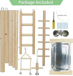 Parrot Playstand Bird Playground Birdcage Wood Perch Stand Ladder Swing - Image 7