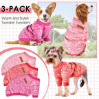 3 Pack Dog Sweaters for Small Dogs Girl Boy Winter Fleece Clothes Warm Soft Dog - Image 6