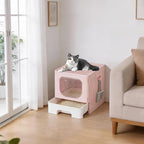 OLIXIS Cat Litter Box with Lid, Large Foldable Cat Box with Litter Scoop - Image 7