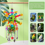 Parrot Toys Bird Toys Perch Pullable Stainless Steel Spoons Colorful Acrylic - Image 2