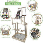Hamiledyi 4 Layers Large Bird Playground 32" H Pet Parrot Playstand Gym Perch - Image 2